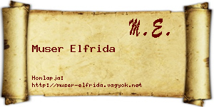 Muser Elfrida névjegykártya